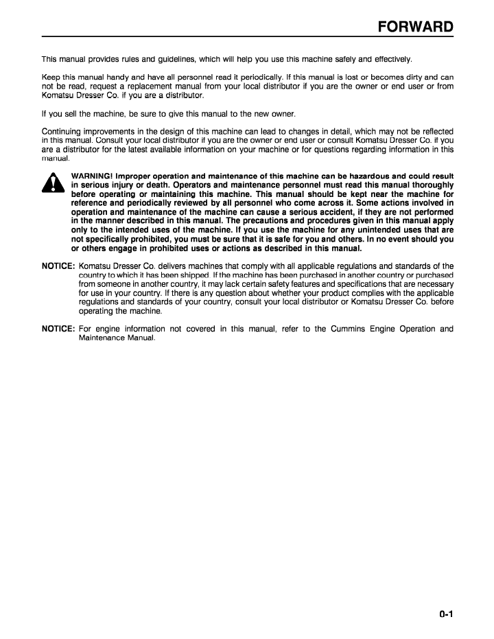 CEADW26030 Komatsu WA600-1LC Wheel Loader Operation Manual