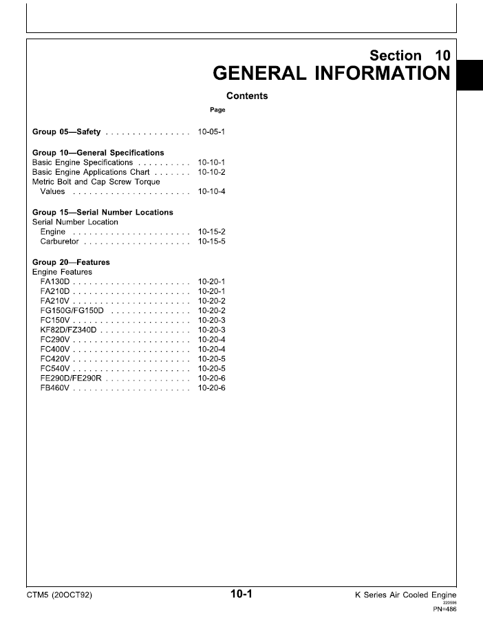 CTM5 Technical Manual for John Deere K Series Engines PDF Download