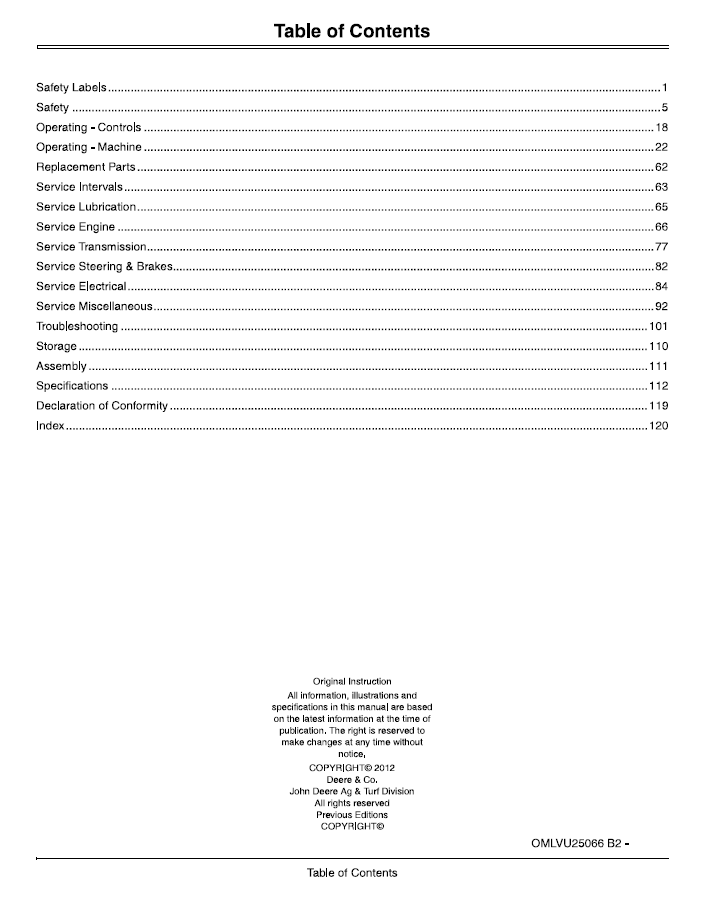 Complete John Deere 4320 4520 4720 Operator Manual – OMLVU25066 Edition