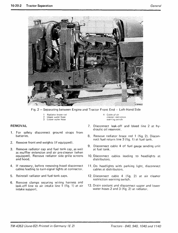 Complete John Deere 840 940 1040 1140 Tractor Service Manual TM4353