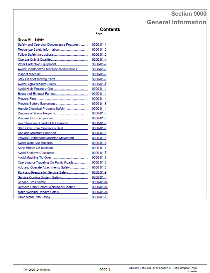 Complete John Deere TM10605 Loader Operation and Diagnostic Test Manual