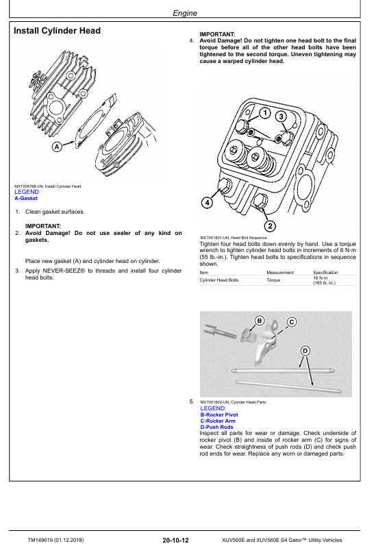 Complete John Deere XUV560E S4 Gator Technical Manual TM149619 Guide