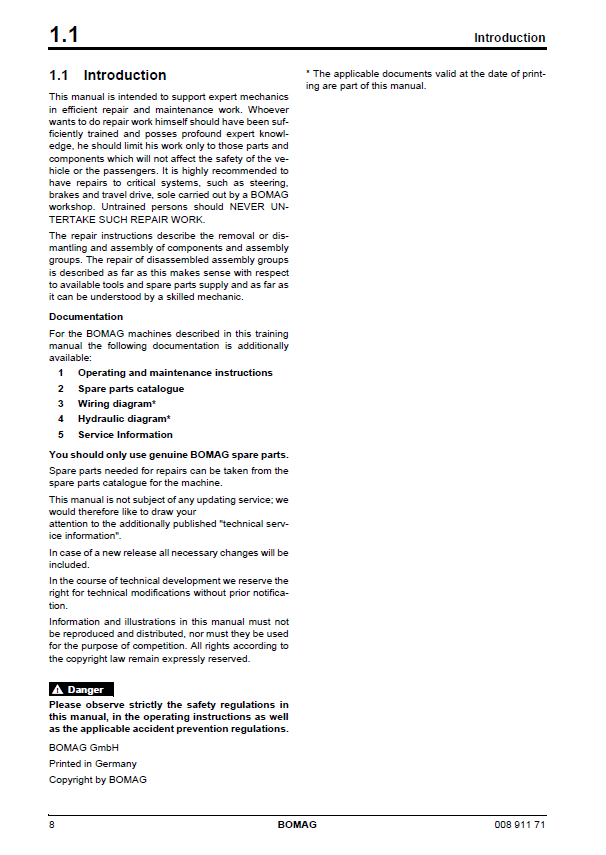 Download BOMAG BW 213 DH4 Single Drum Roller PDF Manual