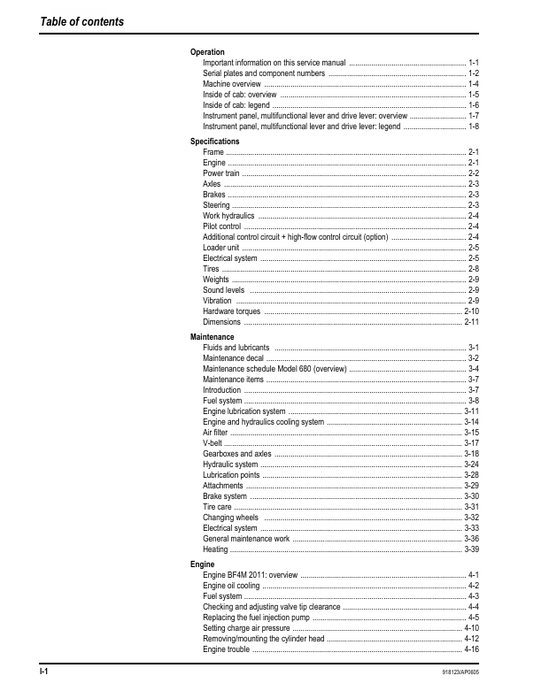 Download GEHL 680 Wheel Loader Repair Service Manual PDF