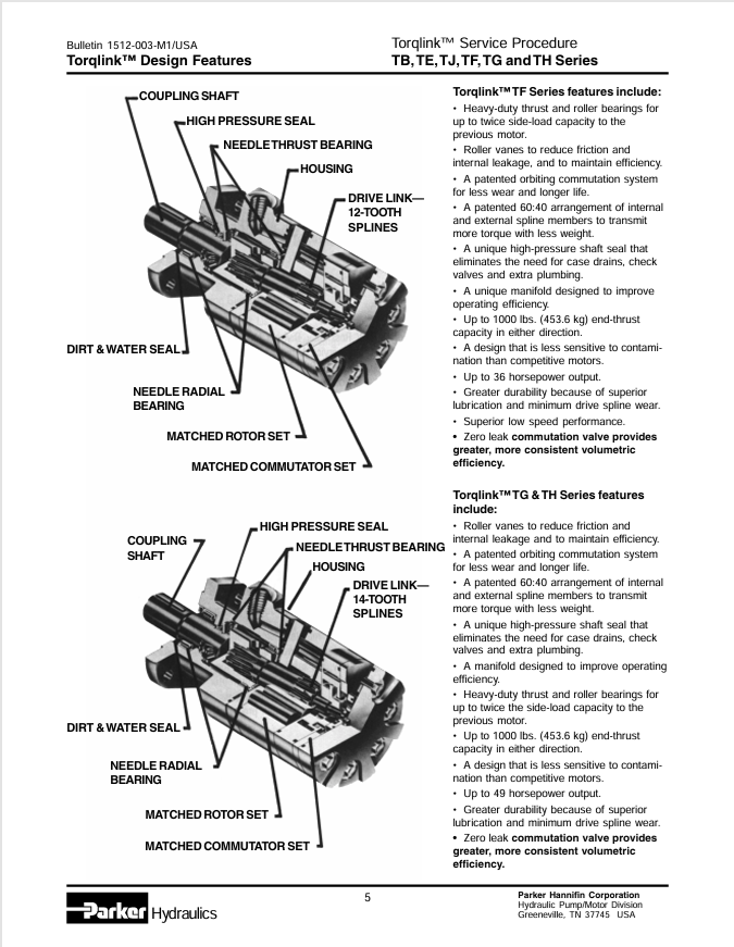 Download GEHL Parker Hydraulic Motor Service Manual 918356 PDF
