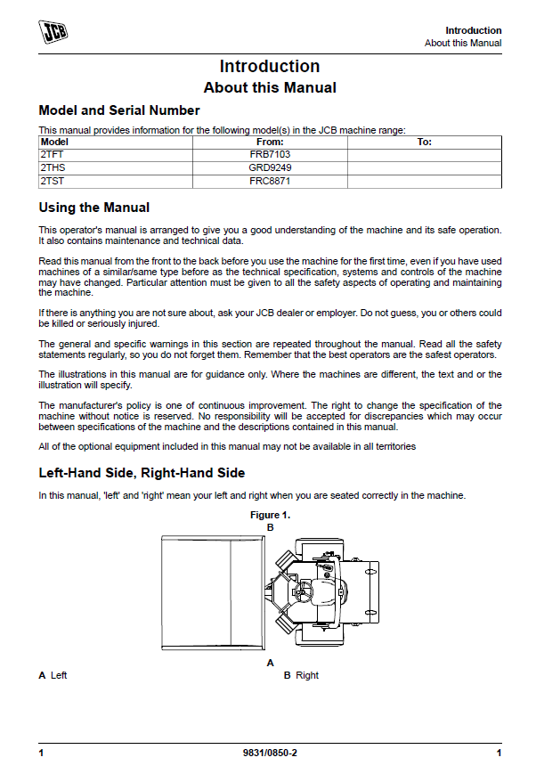 Download JCB Dumper 2TFT, 2THS, 2TST Operator Instructions
