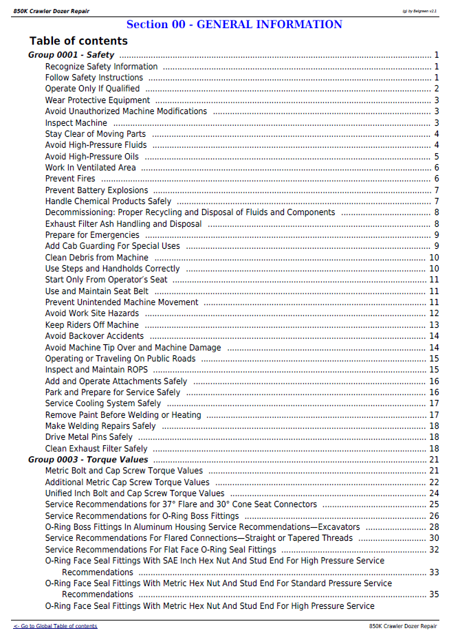 Download John Deere 850K Crawler Dozer TM12046 Maintenance Manual