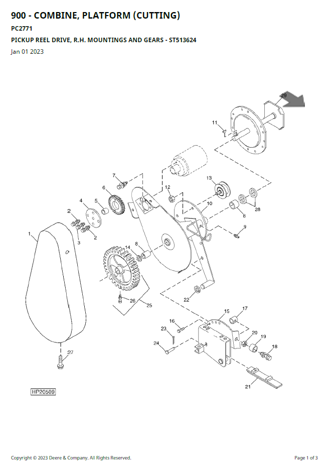 Download John Deere PC2771 Rigid and Flex Platform Parts Book PDF
