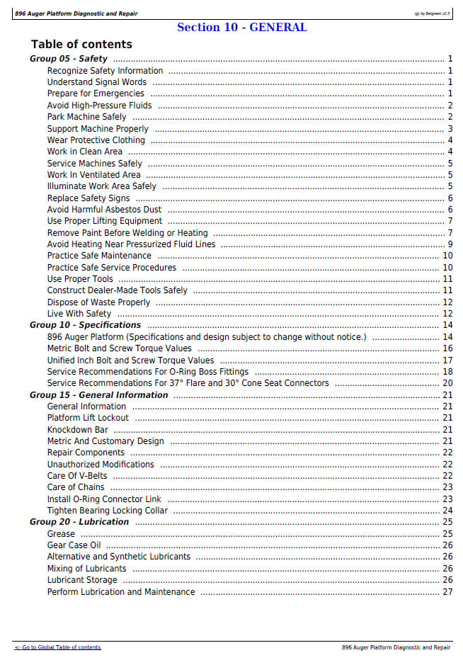 Download John Deere TM2265 896 Platform Diagnostic Service Manual