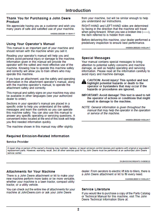 Download John Deere Z900 Series ZTrak™ Pro Gas Operator Manual (OMUC32807)