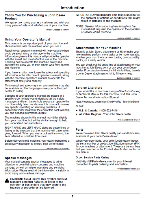 Download John Deere ZTrak Pro Series OMUC18427 Operator Manual Guide