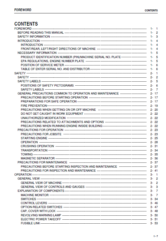 Download Komatsu BR380JG-1E0 Mobile Crusher Maintenance Manual