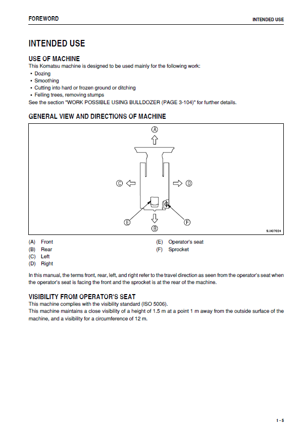 Download Komatsu D31/D37 -22 Series Bulldozer Maintenance Manual