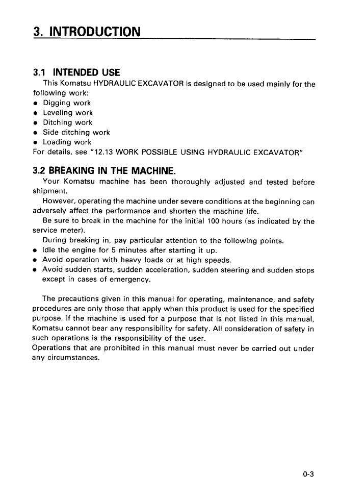 Download Komatsu PC03-2 Operation Manual SEAM040601 PDF