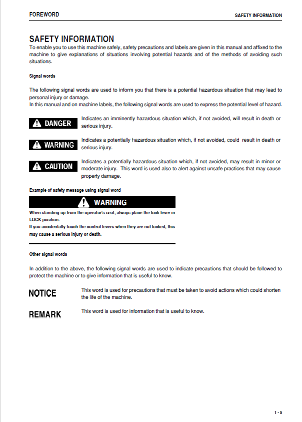 Download Komatsu PC1250LC-7 & PC1250SP-7 Excavator Manual PDF