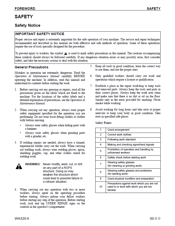Download Komatsu WA320-6 Shop Manual CEBM019803 PDF