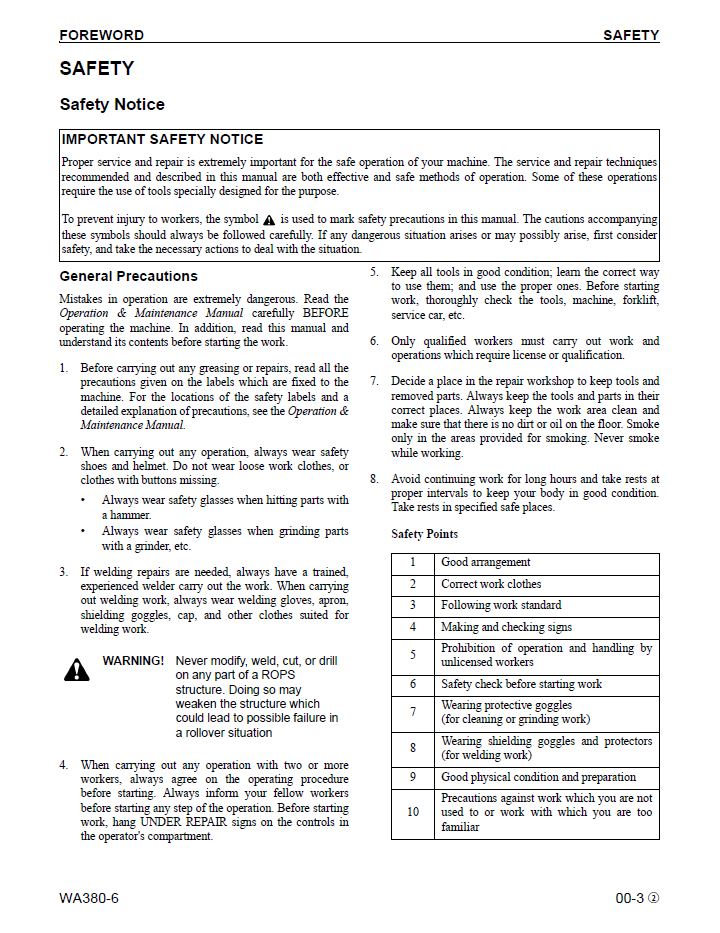 Download Komatsu WA380-6 Shop Manual CEBM017403 PDF