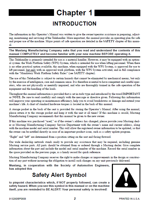 Download Mustang 744 944 1155 Telehandler Tier III Engine Manual PDF