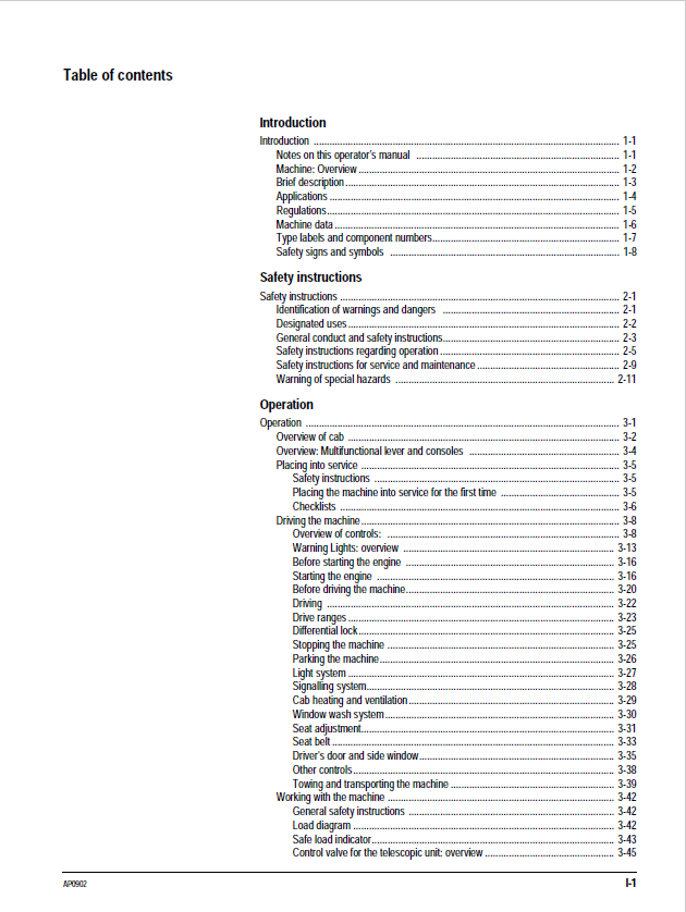 Download Mustang ML43 Wheel Loader Operator Manual - Part 909891