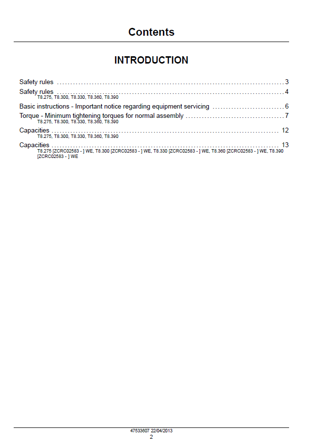 Download New Holland T8 PST Tractor Maintenance Manual 47533607 PDF
