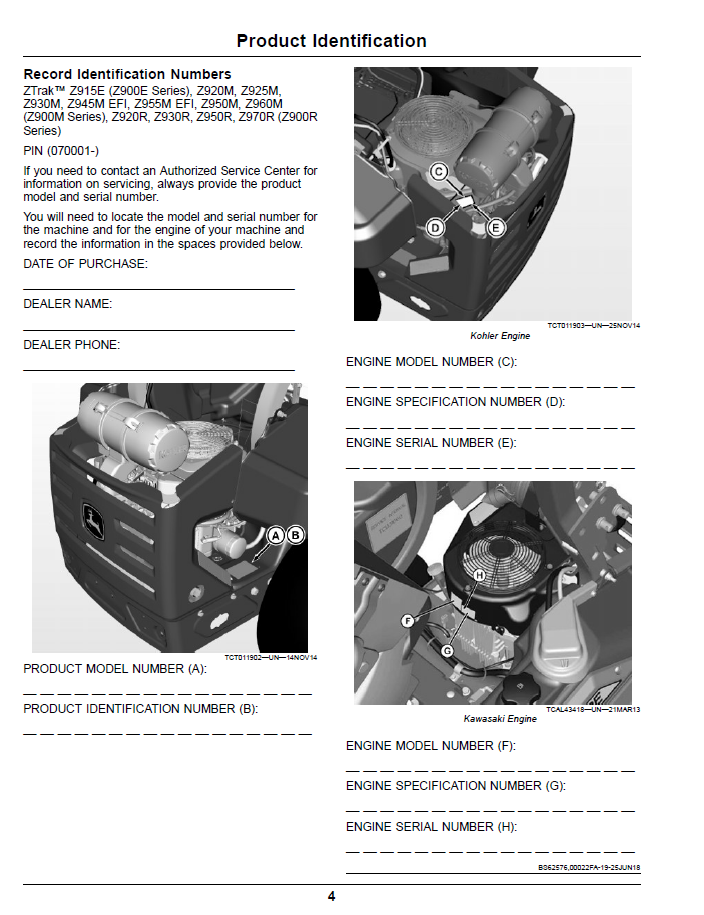 Download OMUC18427 John Deere ZTrak Pro Series Gas Operator Manual Z900