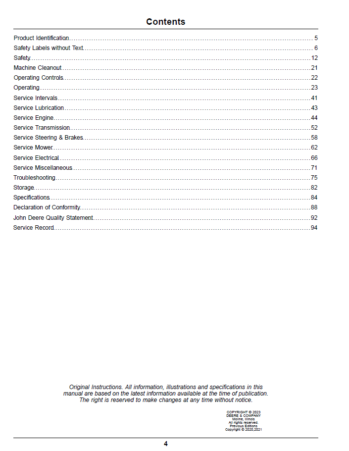 Download OMUC30000 John Deere ZTrak Z950R Pro Series User Manual