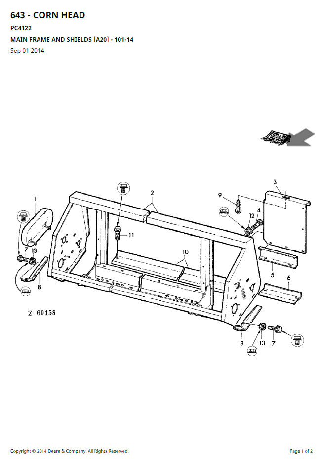 Download PC4122 John Deere 643 Corn Head Parts Manual