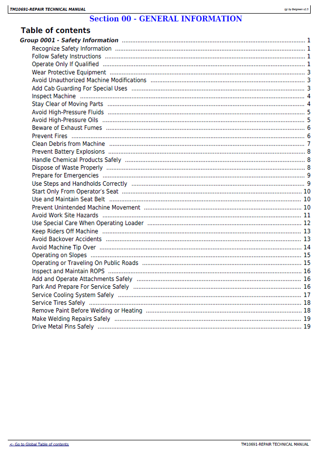 Download TM10691 John Deere 624K Loader Complete Repair Manual