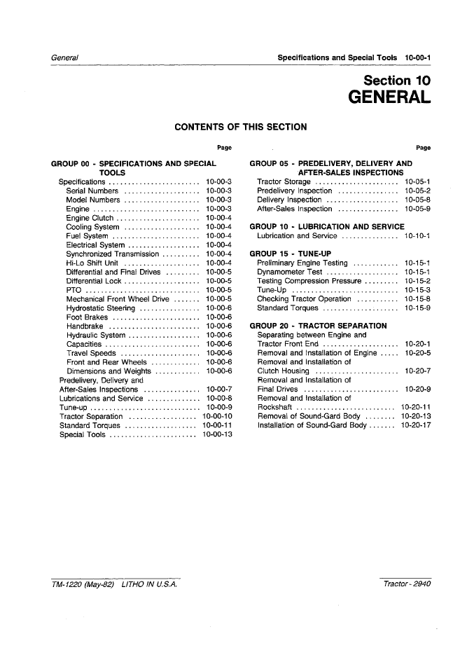 Download TM1220 John Deere 2940 Tractor Repair Technical Manual