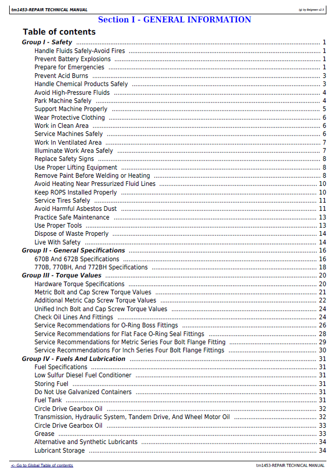 Download TM1453 John Deere Motor Grader Complete Service Manual
