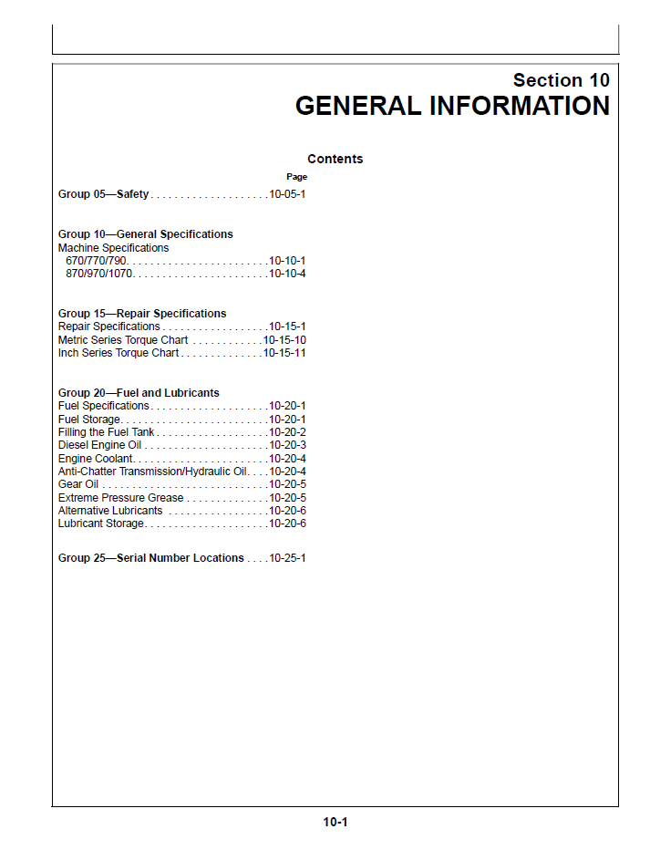 Download TM1470 John Deere Utility Tractor Complete Service Manual