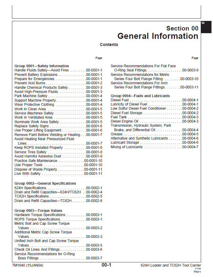 Download TM1640 John Deere Loader Repair & Maintenance Manual