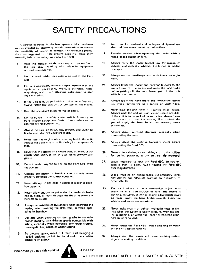 Ford 650 Loader Backhoe Tractor Manual PDF 42065010