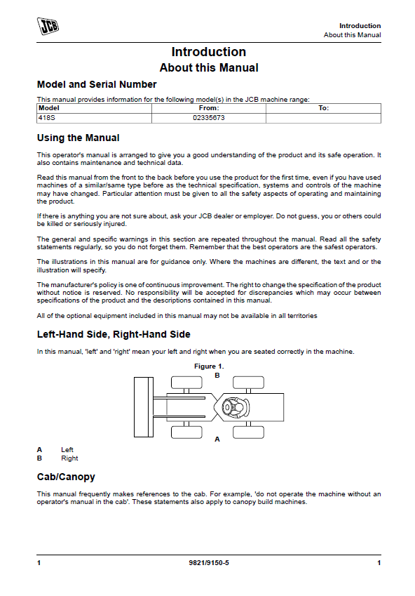 Free JCB 418S Operator Manual PDF for Heavy Machinery