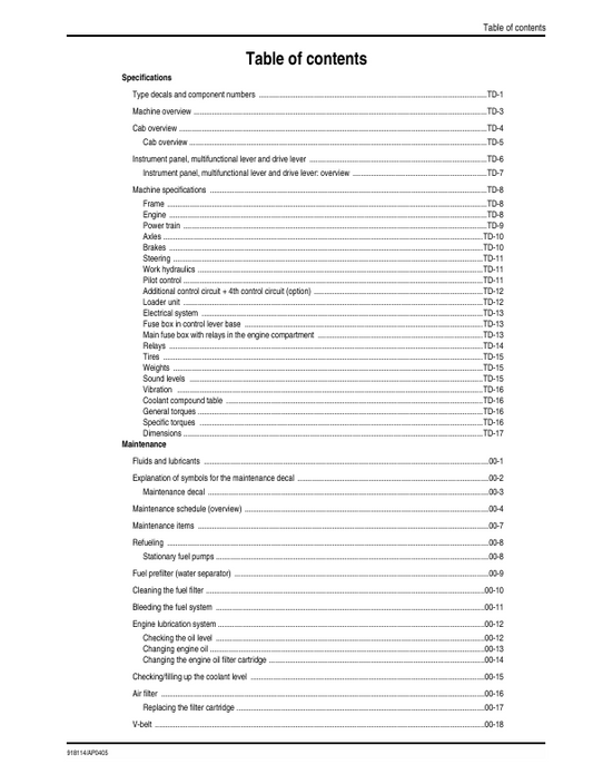 GEHL 280 All Wheel Steer Loader Repair Service Manual 918114