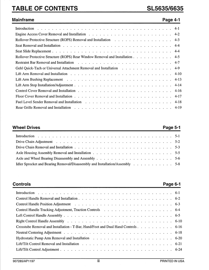 GEHL 5635/6635 SX DX Turbo Skid Loader Service Manual PDF