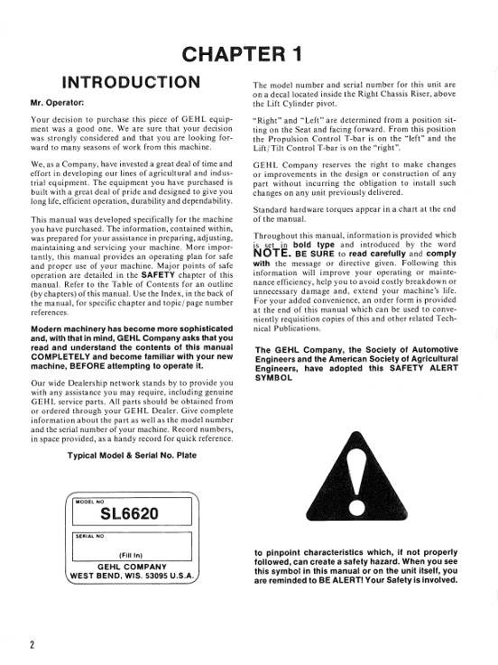 GEHL 6620 Loader Operator Guide Manual 903665 PDF Instant Download