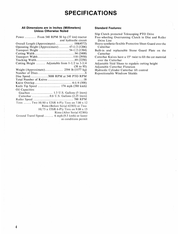 GEHL DC 1080 Disc Mower Conditioner Factory Manual PDF 903020