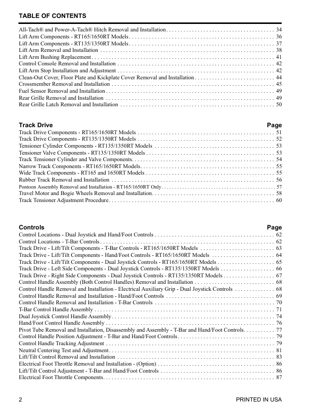 GEHL Manitou RT135 RT165 Compact Track Loader Service Manual