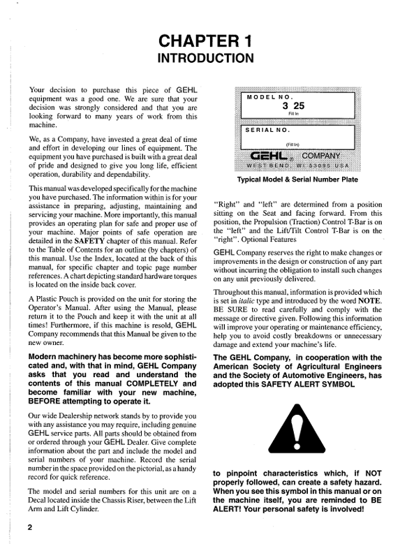 GEHL Skid Loader 3725 3825 Operator Manual 906376 PDF