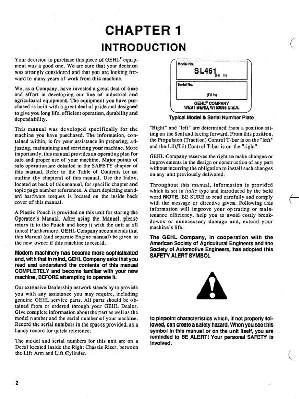 GEHL Skid Loader 4610 & 4615 Operator Manual PDF Download