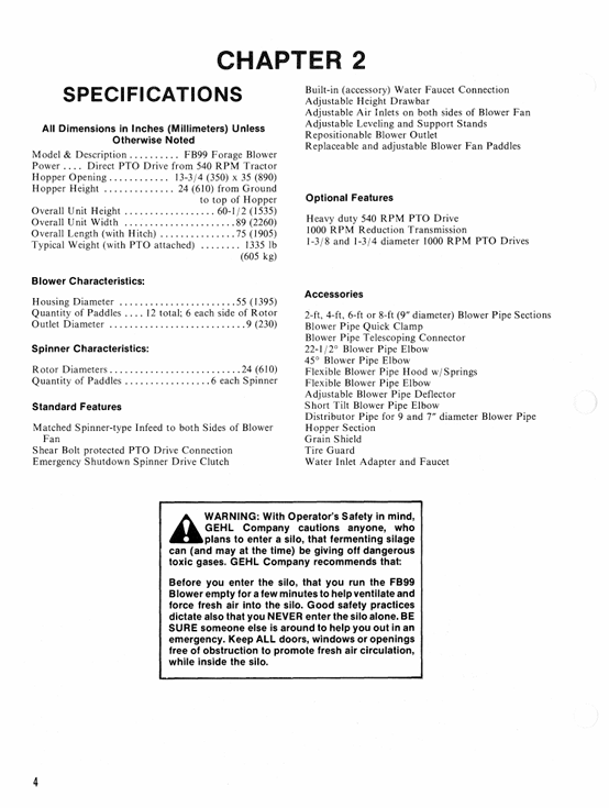 GHEL FB99 Agricultural Forage Blower Manual 9027393 PDF