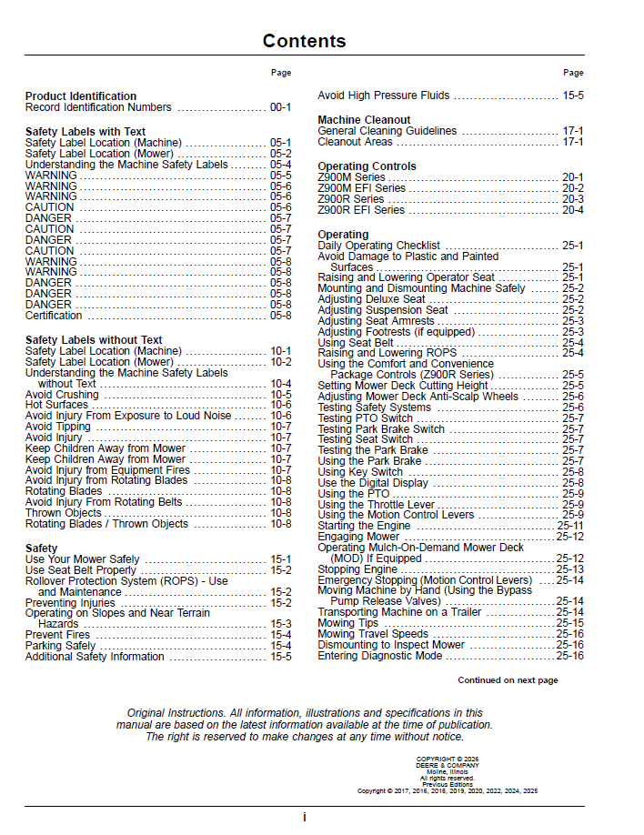 How to Use Your John Deere Z900M/R Series: OMUC46547 Manual PDF