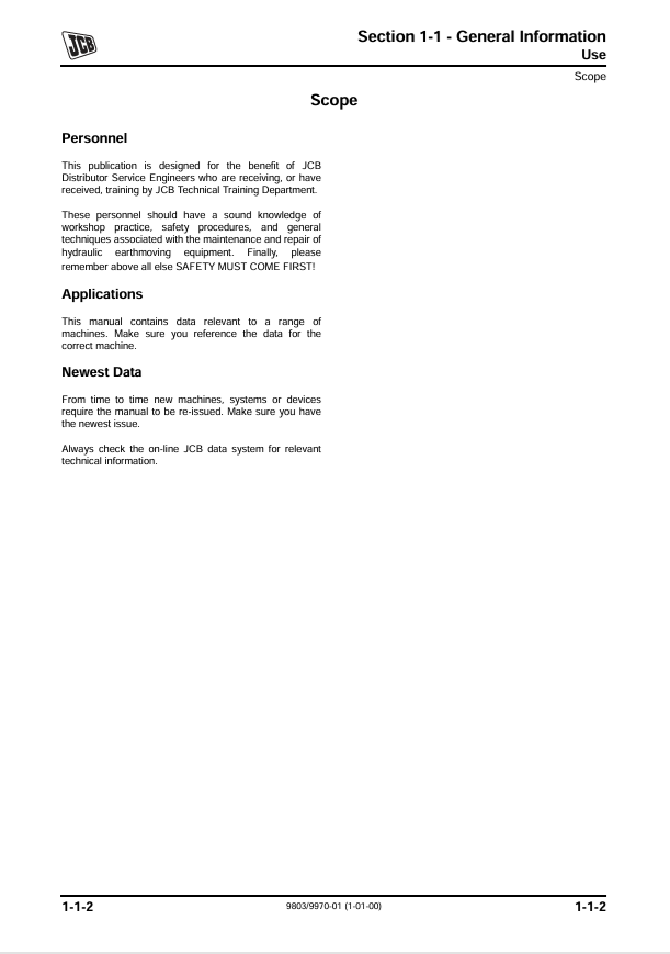 JCB 3000 Xtra Series Fastrac Technical Service Manual PDF