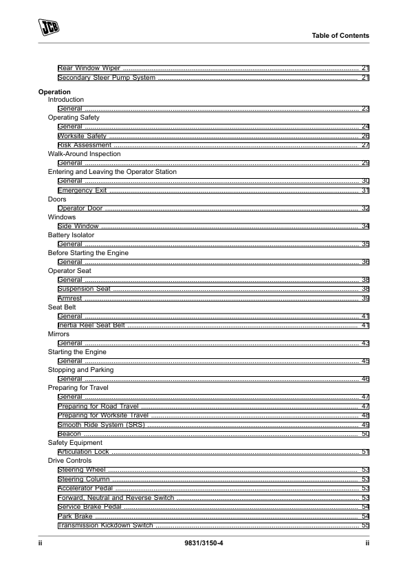 JCB 422ZX Operator & Service Manual PDF