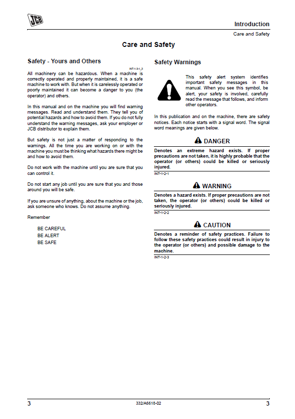 JCB Cold Planer User and Safety Manual PDF
