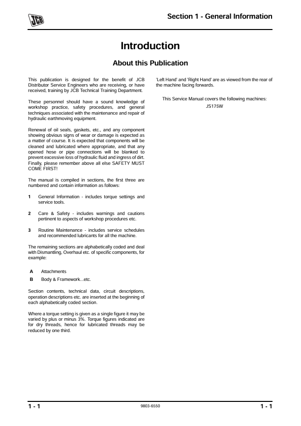 JCB JS175W Auto Repair and Troubleshooting Manual PDF