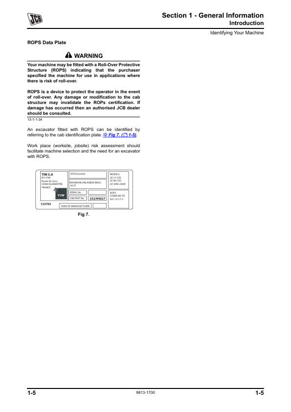 JCB JS Auto Range Engine Maintenance and Workshop Manual