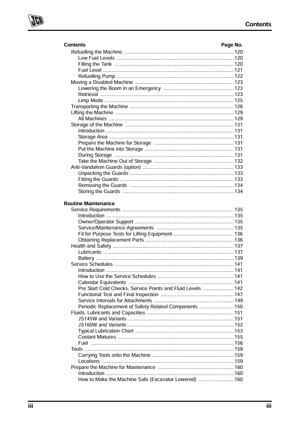 JCB JS Auto Range Wheeled Excavators Operator & Engine Manual PDF