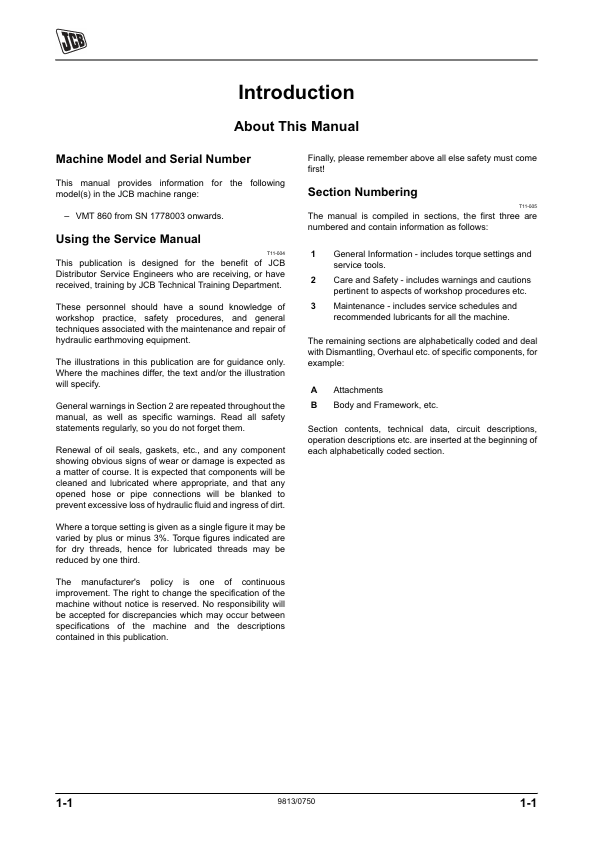JCB VMT860 Service Manual PDF | Repair & Troubleshooting